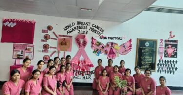 Breast cancer awareness pink wall