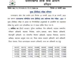 Uttarakhand PCS Result