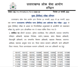 Uttarakhand PCS Result