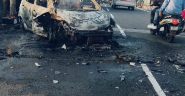 fire in car