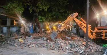 Bulldozer runs on illegal shrine