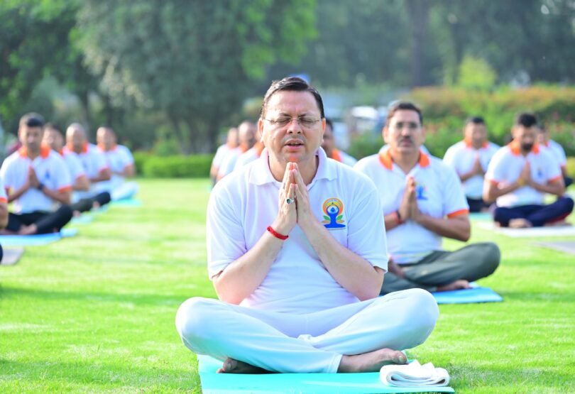 CM Dhami Yoga Session