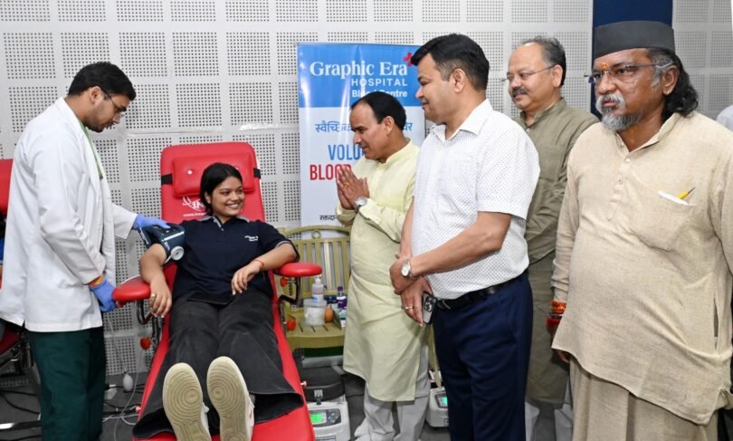Blood donation camp at Graphic Era